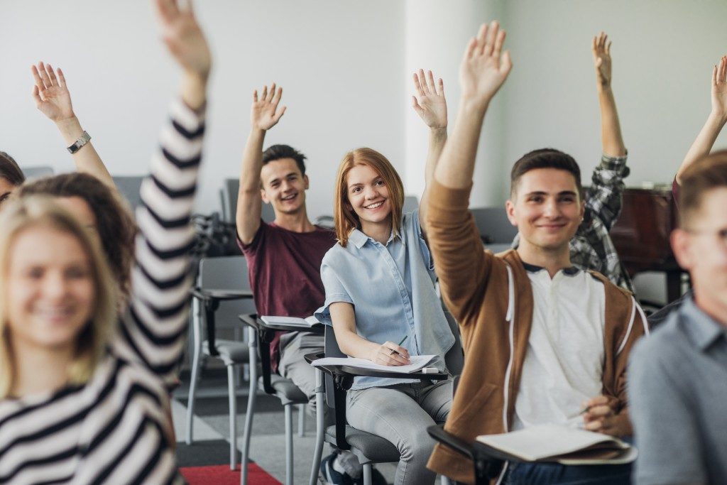 students in class