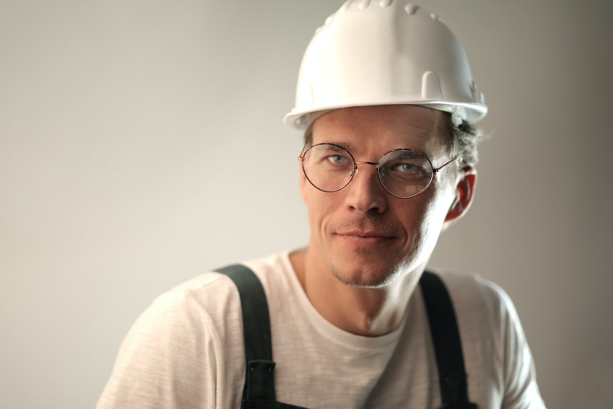 man with helmet